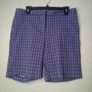Mario Serrani Shorts 12 Women Bermuda Pockets Pattern Blue